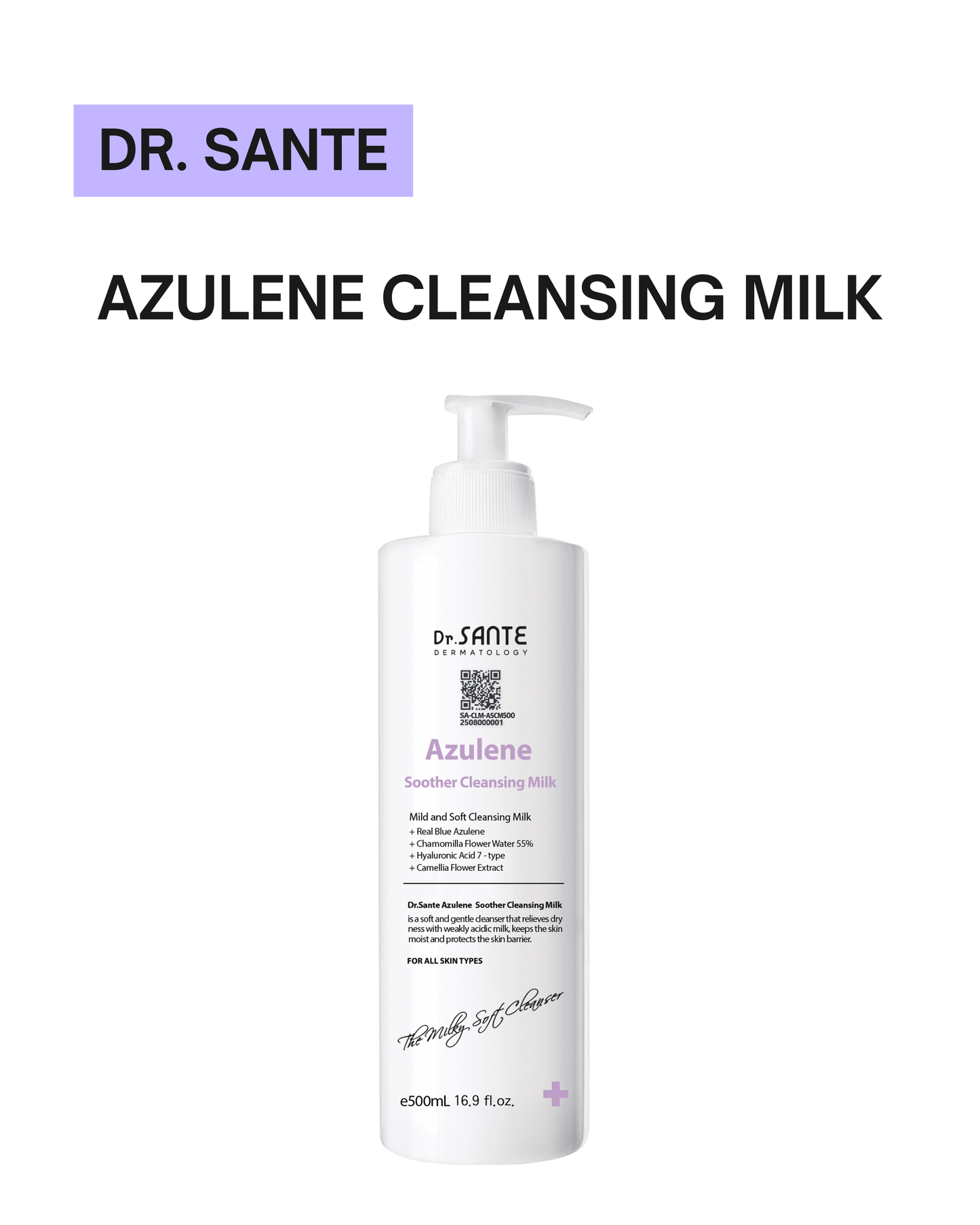 [ Dr.Sante ] Azulene Cleansing Milk 500ml